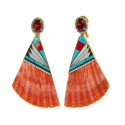 Micromosaic Shell Earrings - Main Img