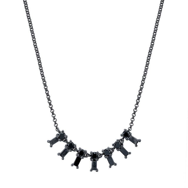 Borgioni XS Black Diamond Dangle Necklace - Broken English Jewelry