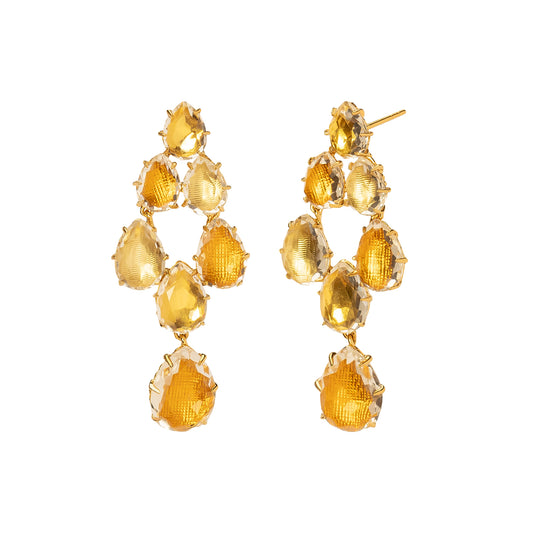 Caterina Swag Drop Earrings - Multi-Sunflower - Main Img