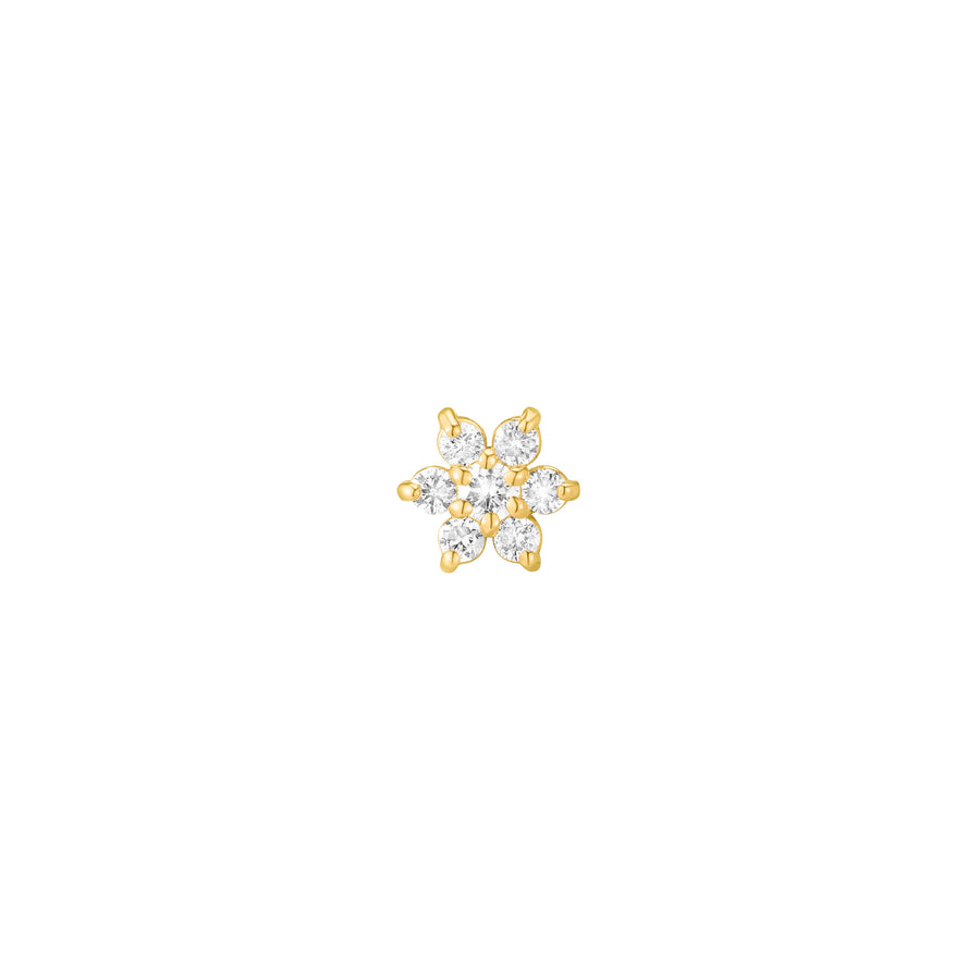 Carbon & Hyde Flower Diamond Stud - Yellow Gold - Earrings - Broken English Jewelry