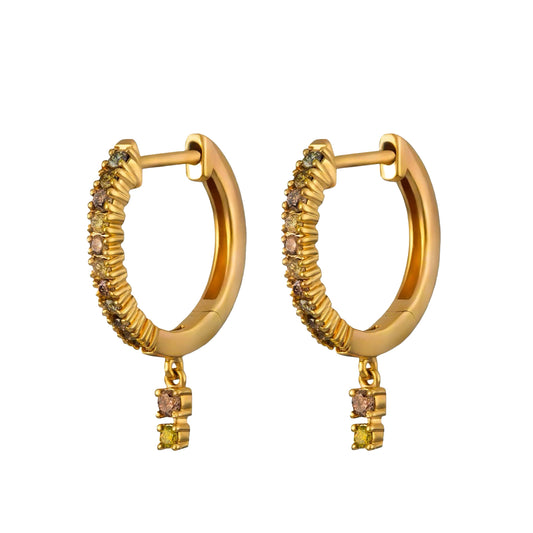 Petite Fancy Double Diamond Drip Huggies - Main Img