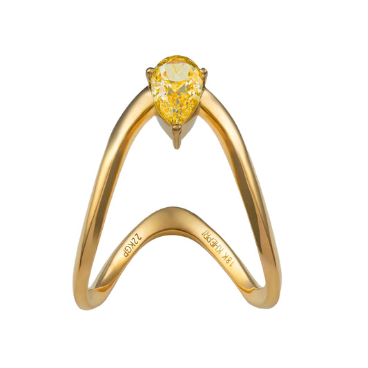 Petite Fancy Color Pear Diamond Vanki Ring - Main Img