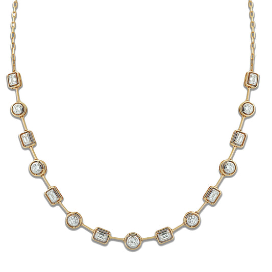 Diamond and Emerald Mingle Necklace - Main Img