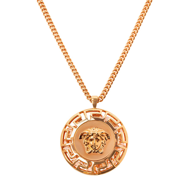 Antique & Vintage Jewelry Versace Gem Filled Medusa Pendant Necklace - Broken English Jewelry