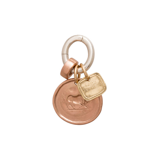 Bull Coin Pendant - Rose Gold