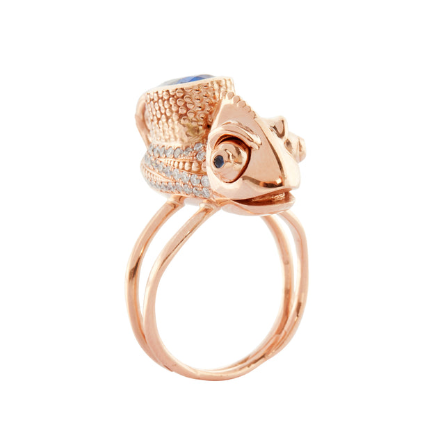 Daniela Villegas Blue Sapphire Baby Chameleon Ring - Rings - Broken English Jewelry side view