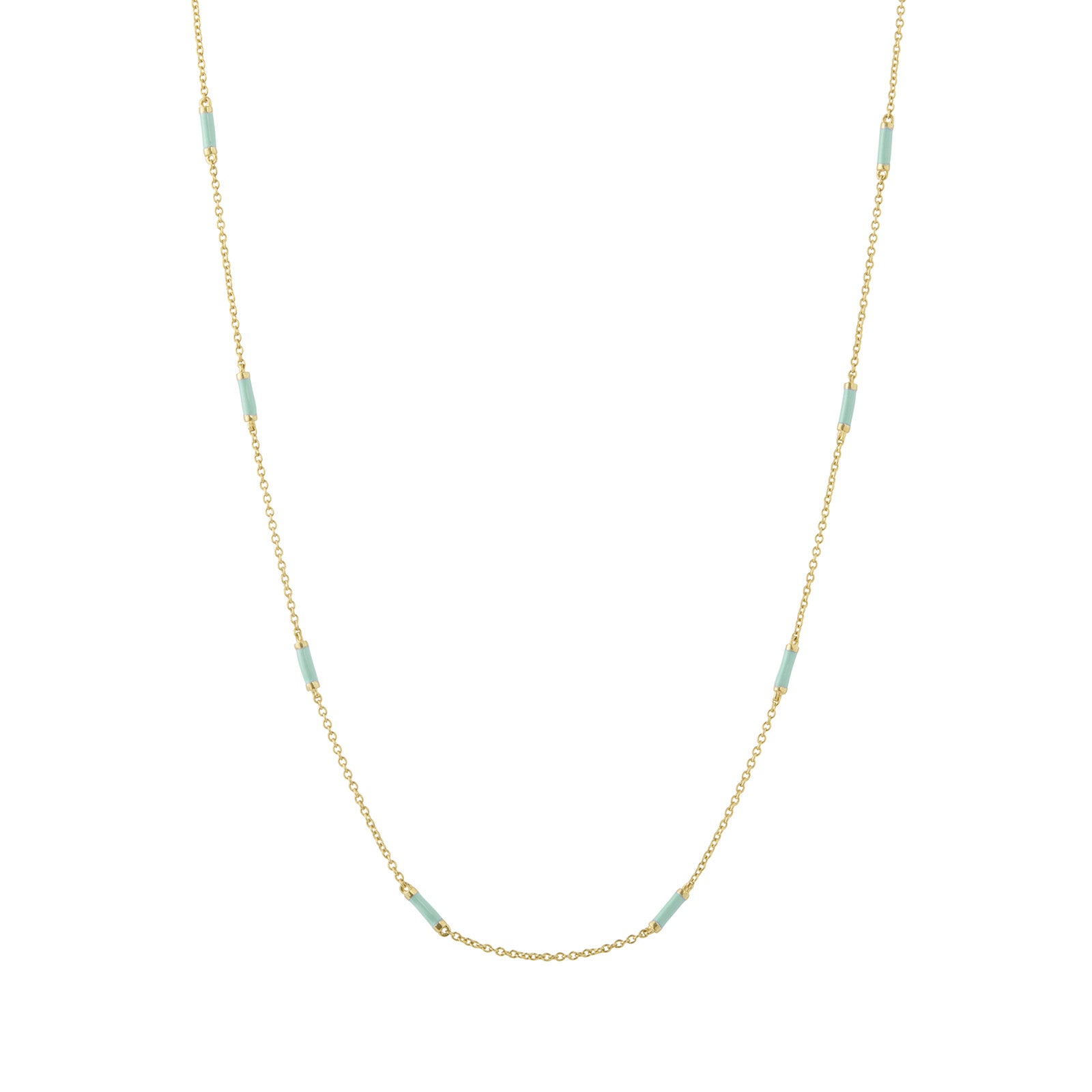 Trouver 18" Turquoise Bar Chain Necklace - Necklaces - Broken English Jewelry